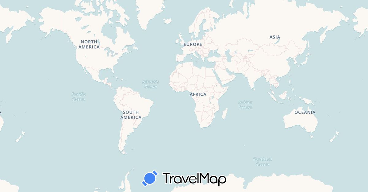 TravelMap itinerary: driving, plane in Brazil (South America)